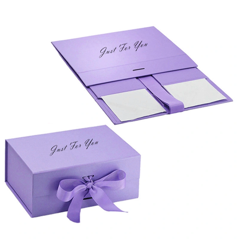 Wholesale/Supplier Big Luxury Book Shaped Folding Magnetic Paper Gift Box with Ribbon