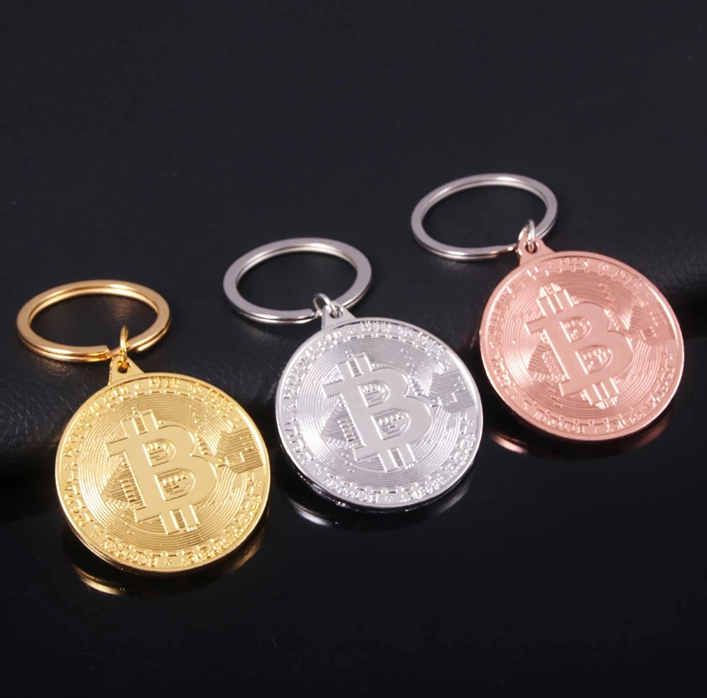 Chine Fabricant Custom logo Metal pendentif souvenir cadeau Bitcoin Keychain Charmes