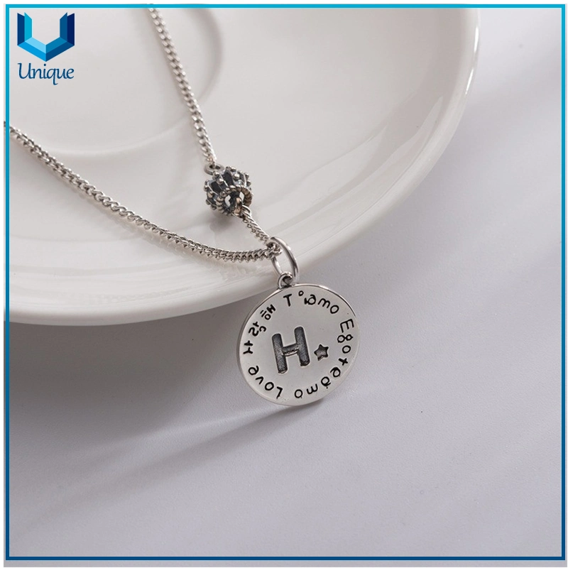 Free Sample Available Stock Custom Letters 925 Sterling Silver Charm with Necklace for Holiday Promotional Gifts