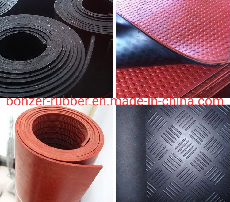 3-8 mm Non-Slip Anti-Slip Rubber Tile Coin/Diamond/ Orange Peel/Wide/Fine Ribbed Pattern Rubber Sheet