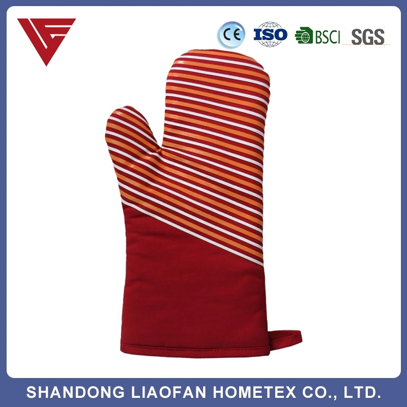 Kitchen Use Printing Fabric Heat Resistance Oven Glove