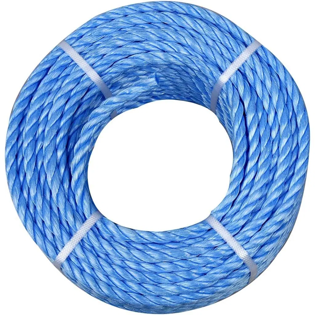 25mm 3 hilos de cable trenzado de cuerda de polipropileno azul