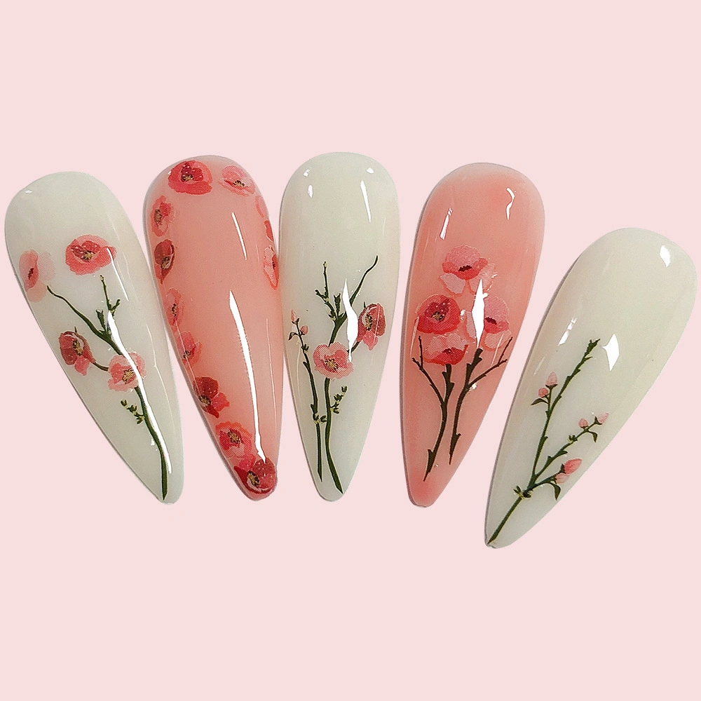 2D Printing Flower Art Stickers Nail Designs