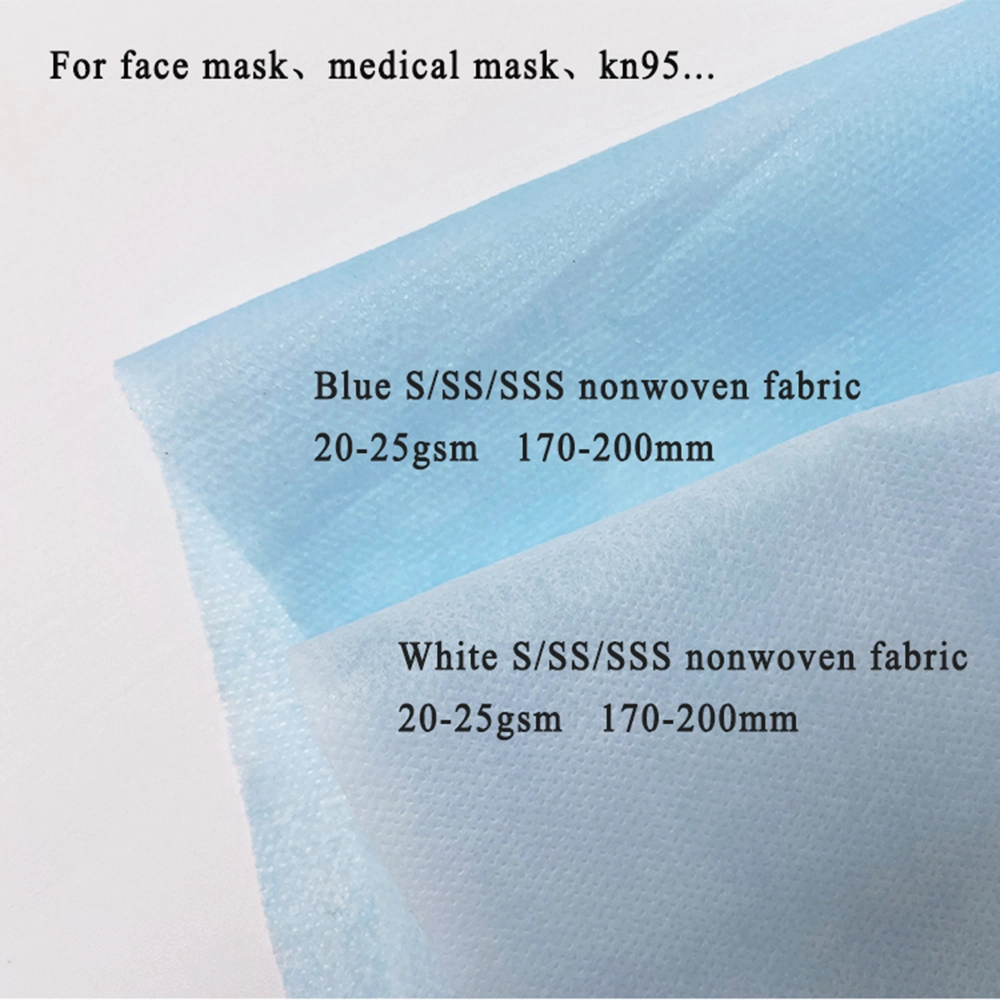 Breathable Disposable Face Mask Material SSS PP Spunbond Nonwoven Rolls