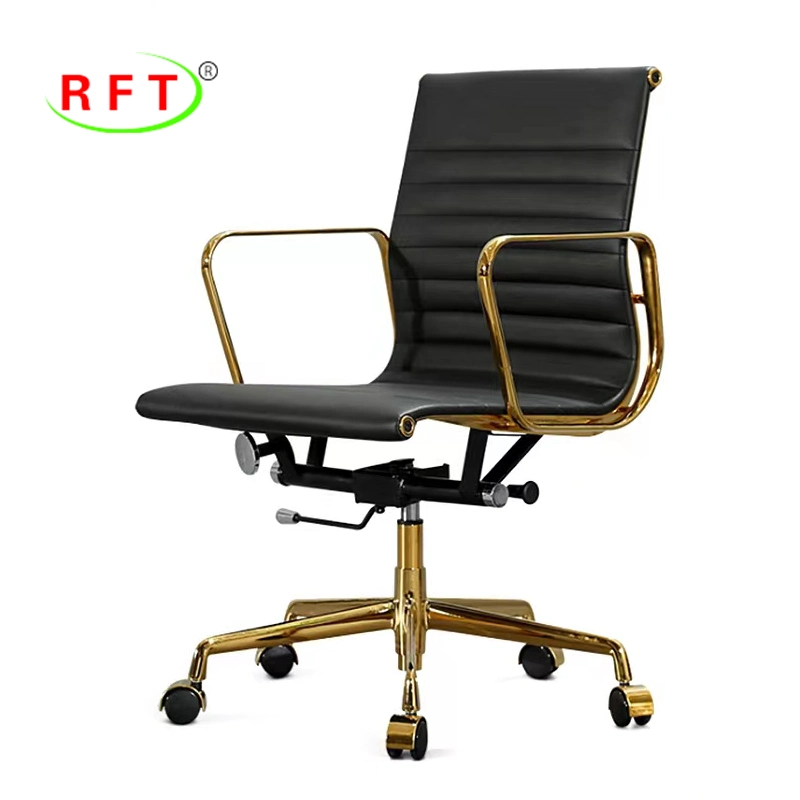 Cream PU Genuine Leather Office Furniture Swivel Executive Manager Staff Chair