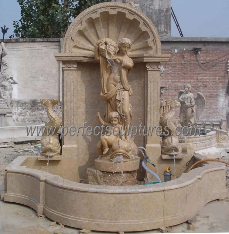 Antique Stone Marble Wall Water Fountain for Garden Decoration (SY-W232)