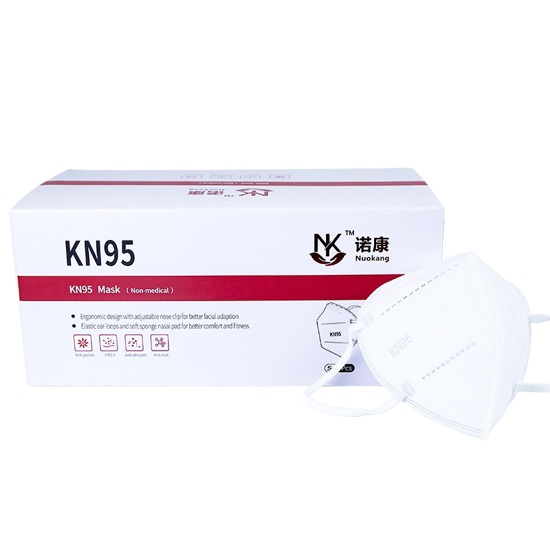 KN95 Face Mask White 5 Layer Cup Dust Safety Masks Filter Efficiency&ge; 95% Customized Logo