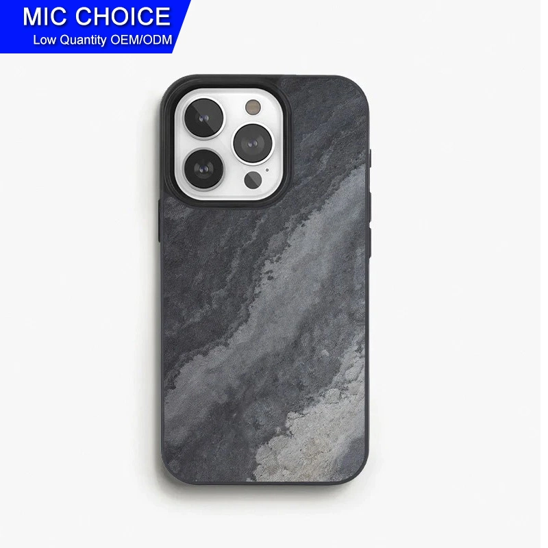 Coque de téléphone avec motif de roche réelle de haute qualité avec Magsafe pour iPhone 15 14 13 12 11 X.