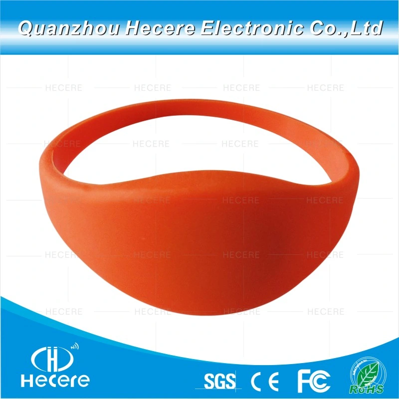 Silicone 125kHz Readable Writable RFID Tag Wrist Band Reader Writer Copier Duplicator Wristband for Access Control-Red