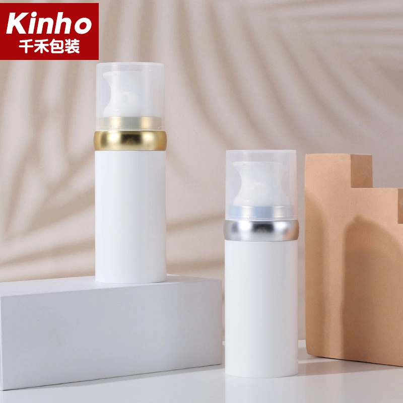 Custom Big Capacity 100ml PP Airless Lotion Pumpe Vakuumpumpe Flasche 1cc kosmetische Silber Gold weiße Flasche