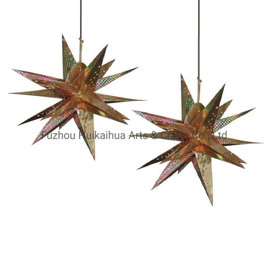 Silver Paper Star Lampshade Laser Paper Star Lantern Christmas Paper Star