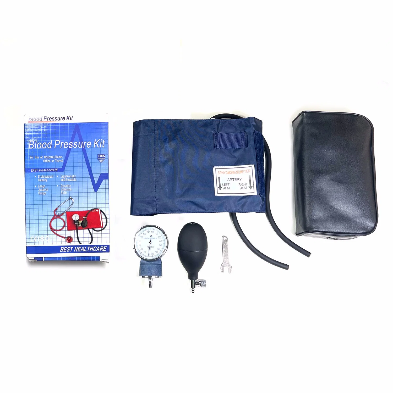 Kt-D07 professioneller Blutdruckmonitor für Erwachsene Kinder, Doppelschlauch, PVC Latex Blase mit D-Ring Manschette Sphygmomanometer