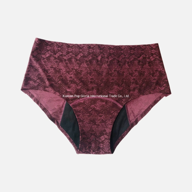 Intiflower 129 Comercio al por mayor absorción de la prueba de fugas de cuatro capas de ropa interior Menstrual perfecta cintura alta Plus Size período bragas para mujer