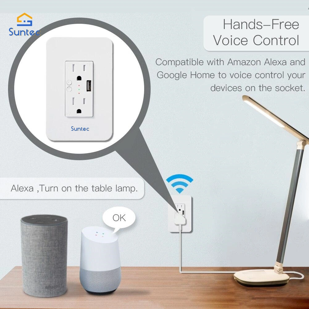 WiFi Smart Electrical USB Socket with 2 USB Plug Outlet Controlled Via Smart Phone