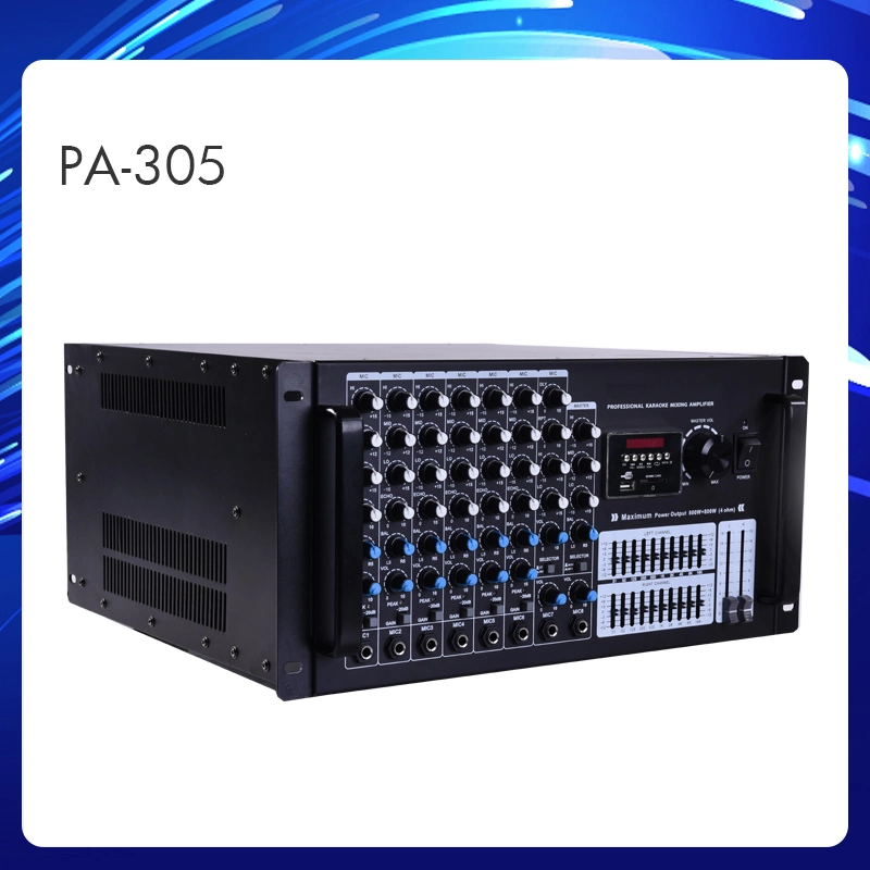 PA-305 500W Professional EQ Karaoke Mixing Amplifier, Built-in Bt, USB Playback