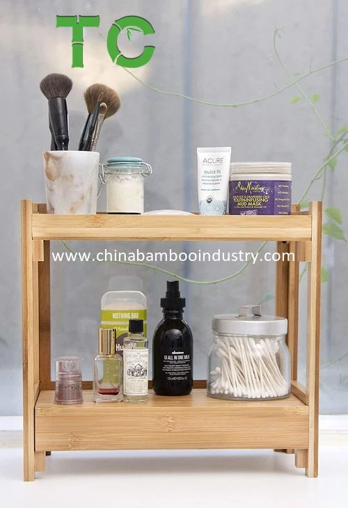 Bamboo Make-Up Organizer, Display-Stand Regal Ablagetisch Ablage Regal Badezimmer Schreibtisch Organizer