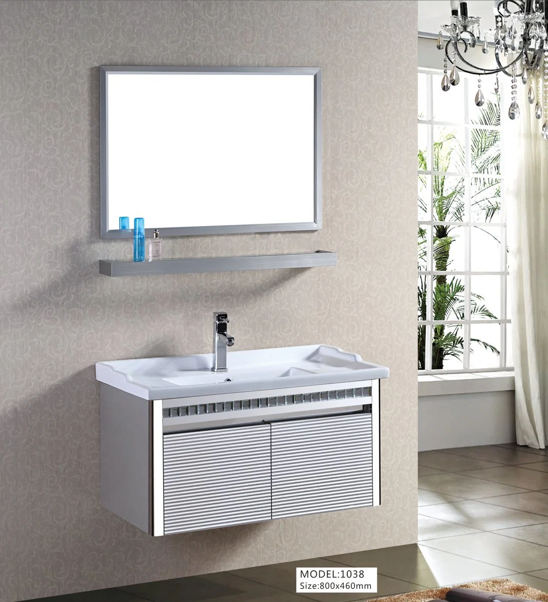 Un estilo moderno cuarto de baño Muebles de acero inoxidable