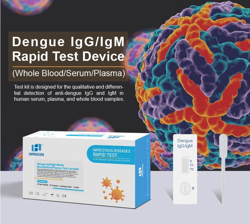 HIrikon Rapid Diagnostic Test Dengue IgG/IgM &amp; NS1 Combo Rapid مجموعة الاختبار