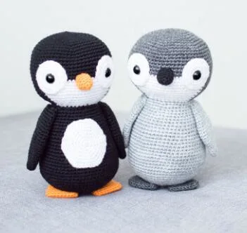 Crochet de urso feito à mão, boneco de bebé, Pinguim macio, brinquedo Para crianças