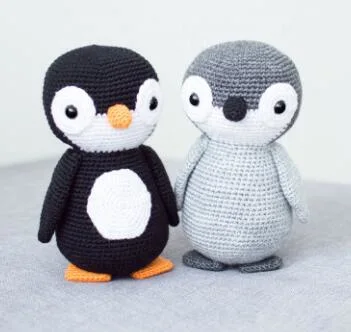 Handmade Crochet Bear Crochet Doll Baby Soft Penguin Animal Toy for Kids