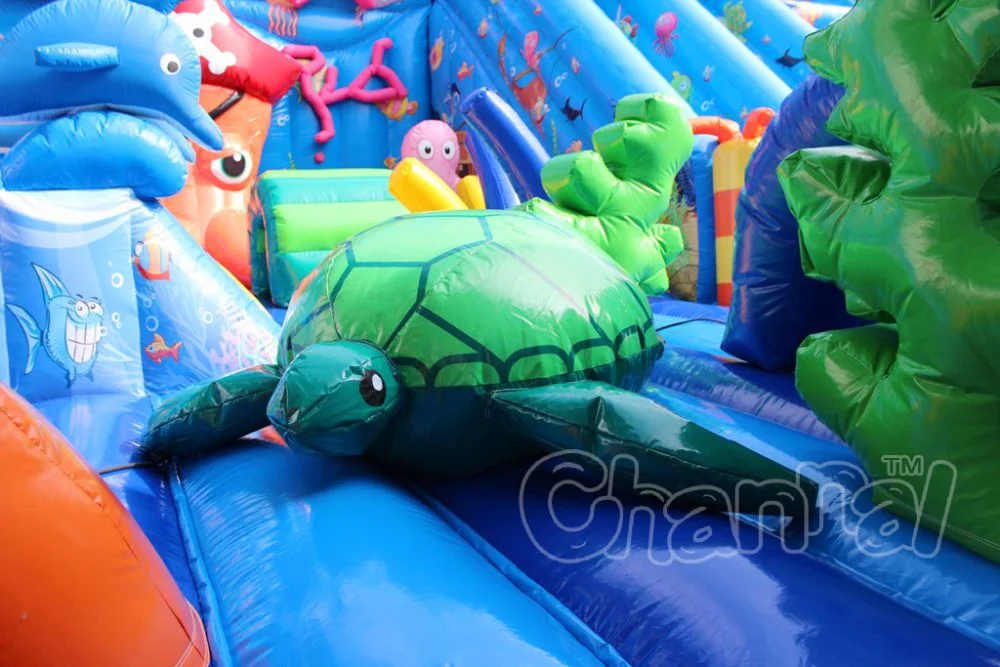 Giant Ocean World Inflatable Playground/Inflatable Obstacle with Slide Chob549