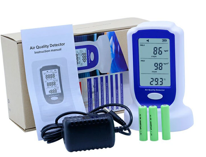 Rechargeable Pm2.5 Pm10 Air Quality Pollution Detector Monitor Sensor Gas Analyzers