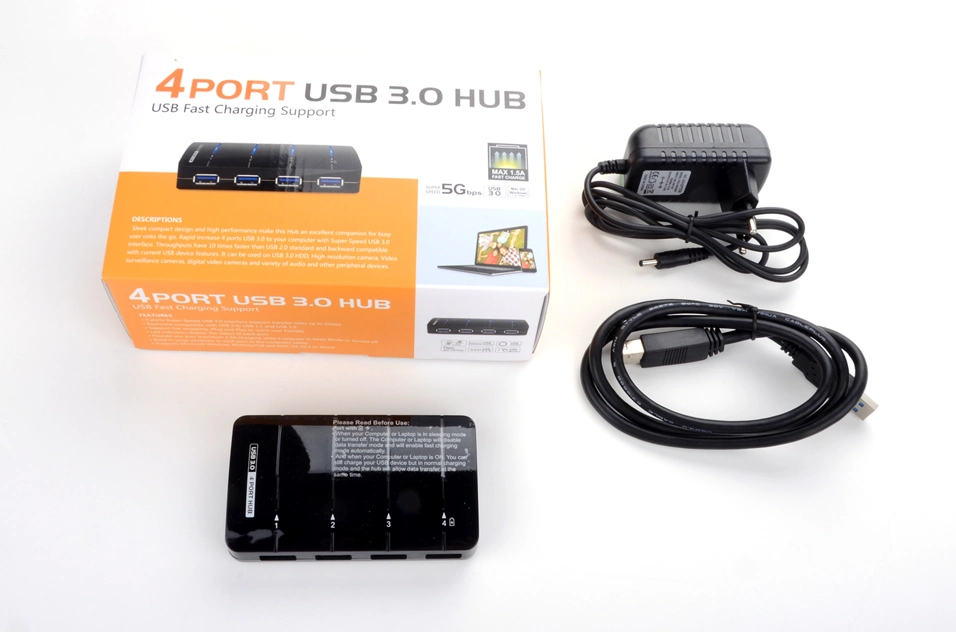 Supers Peed USB 3.0 4 Port Hub with 1 Fast Charging Port