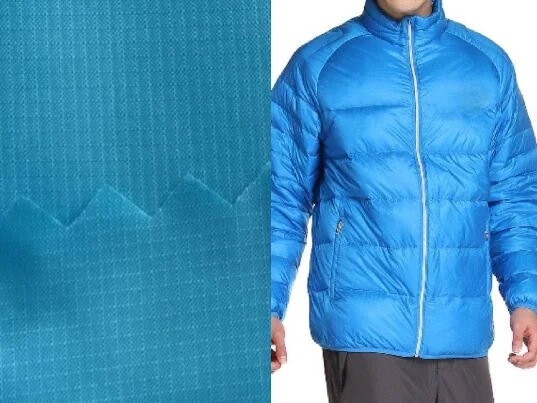 0.08 Ripstop Recycled Fabric Polyester for Garments Textile Down Jacket