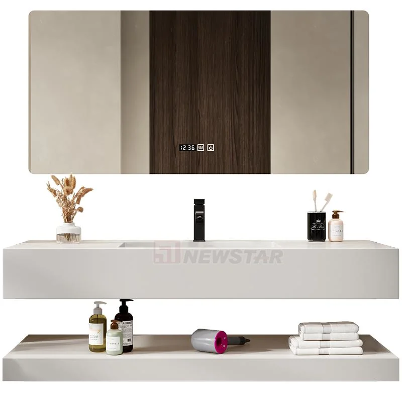 Newstar moderno Nano Blanco mármol Piedra contador mármol mármol baño Piso Vanity de pared superior