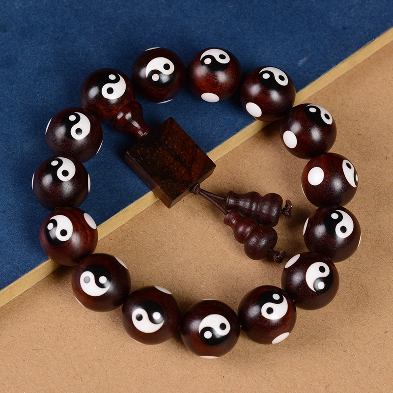 Pequeno Leaf Red Sandalwood mão String Blood Sandalwoodbuddha cordão pulseira Jogar