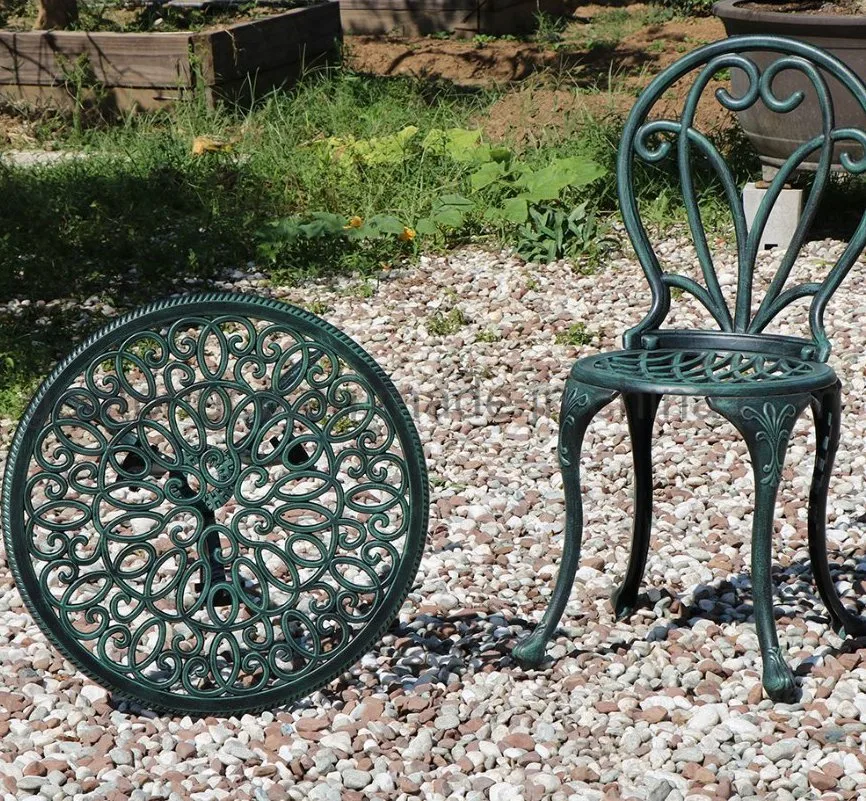 Fundición de aluminio mesa de jardín patio al aire libre mayorista muebles mesa