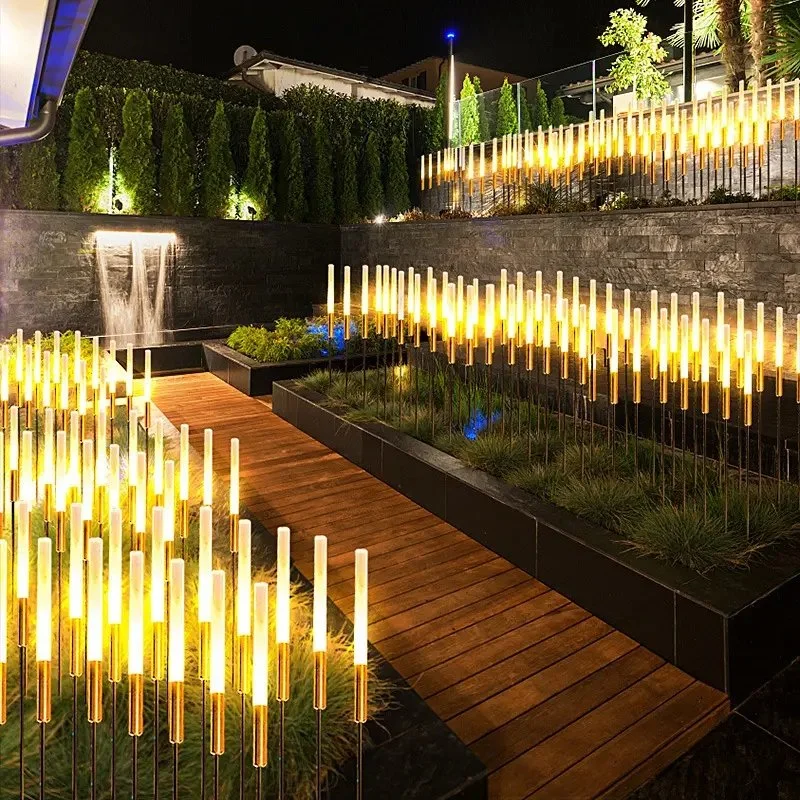 ديكور إضاءة الحديقة الخارجية متعدد الألوان مصطنع بلانت ليلى ريد المصابيح