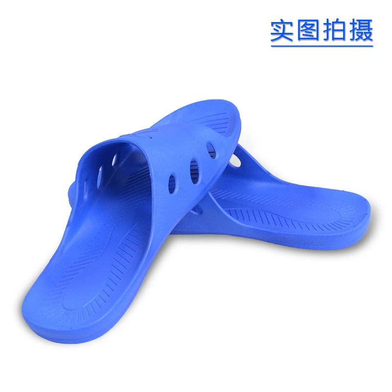 Listos para enviar de nuevo diseño unisex Non-Slip Azul Cleanroom Spu ESD Zapatilla de estilos de los ojos 6