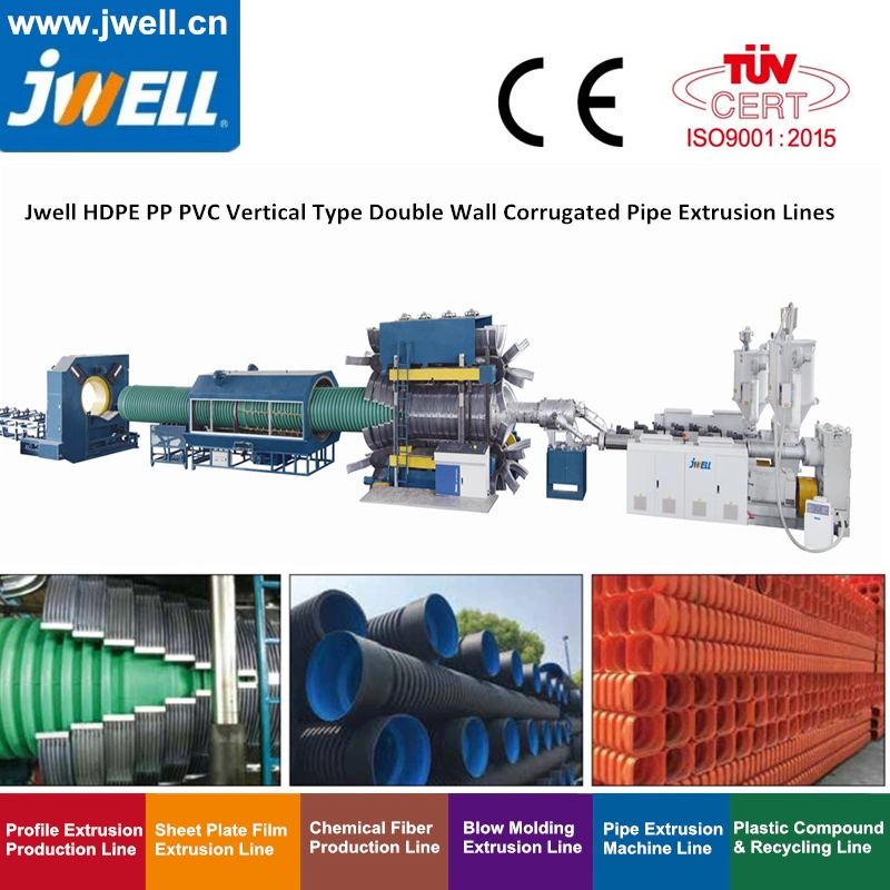 HDPE PP PVC Double Wall Corrugated Pipe Extrusion Line with Water Cooling System