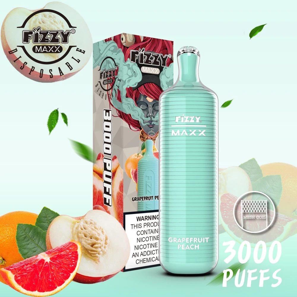 Meilleures ventes Fizzy Maxx 3000 puffs Atomizer 5% nicotine Mini jetable Cigarette électronique fumée de Vape E CIG