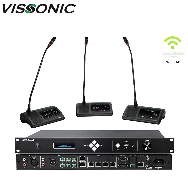 Vis-DCP2000-W Full Digital Networked DSP Wireless Conference Microphone Controller