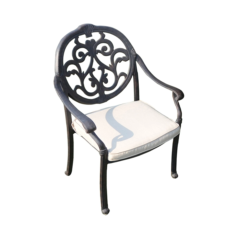 Cadeira de jantar Molla, mobiliário de jardim exterior, mobiliário de pátio em alumínio fundido