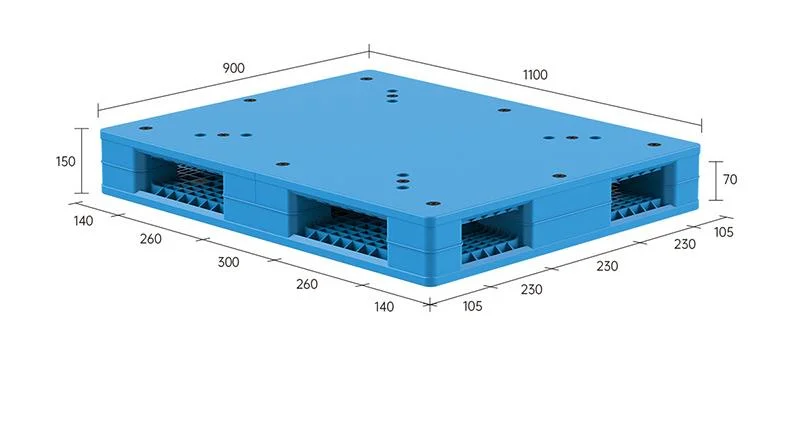 Heavy Duty 4 Way Entry HDPE Nestable Logistic Single Plastic Industrial Pallet