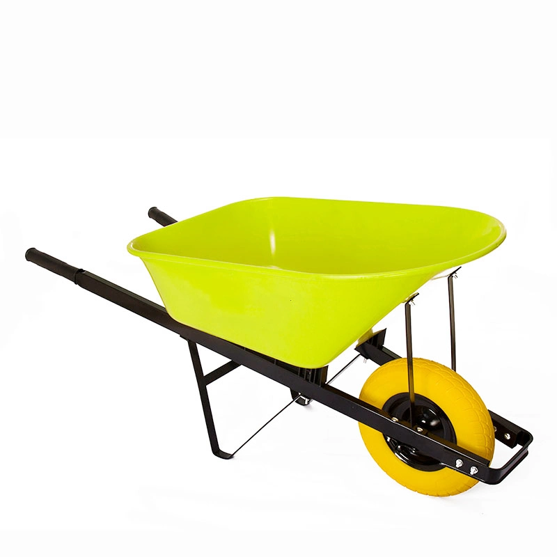 Wooden Handle Wheelbarrow with Polyurethane Flat Free Wheel