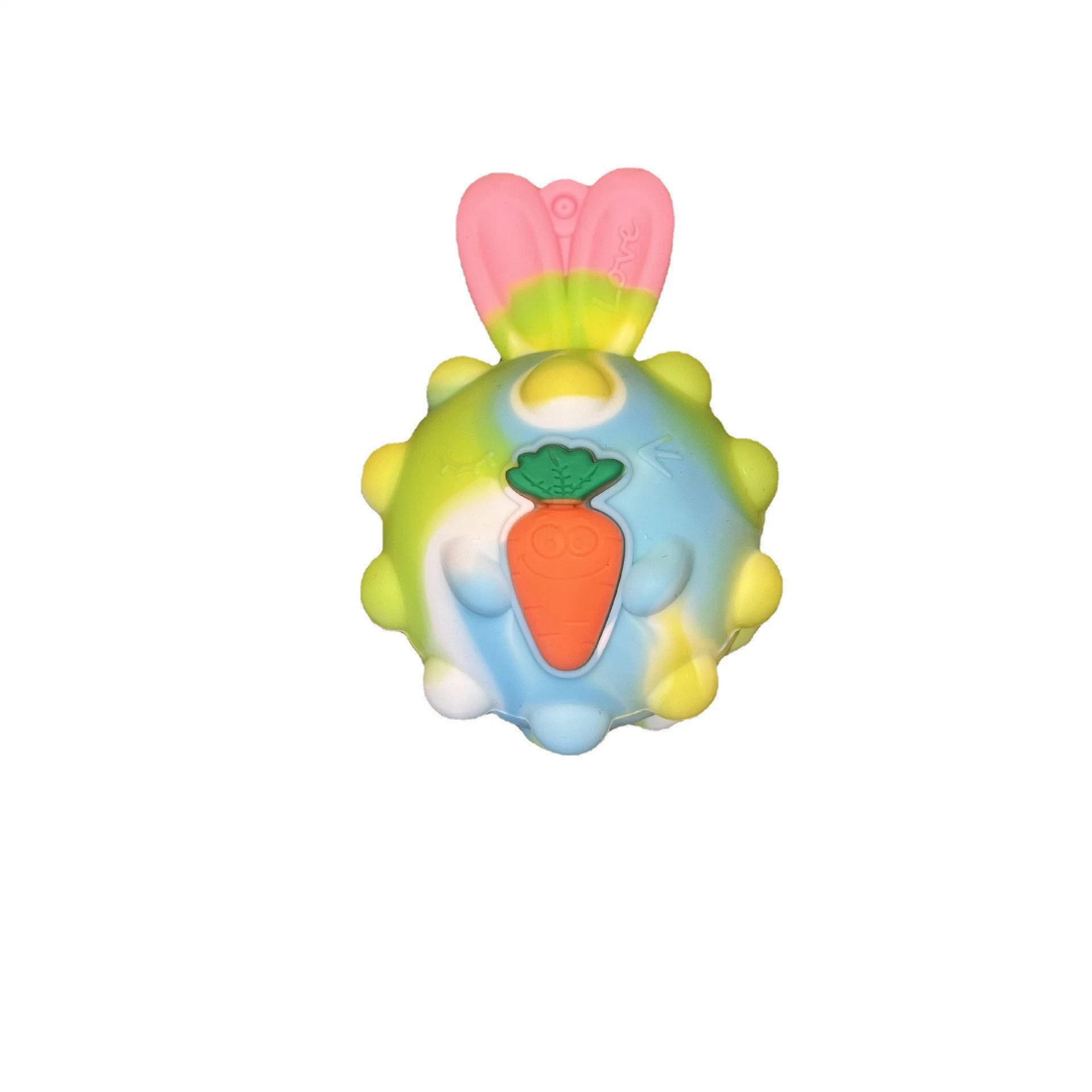 2022 New Adult Rabbit Stress Relief Round Ball Squeeze Sensory Toy 3D Ball Silicone Bubble Toys 3D Bunny Stress Ball Custom