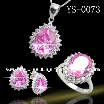 925 Sterling Silver or Brass Cubic Zirconia Fashion Jewelry Sets for Women