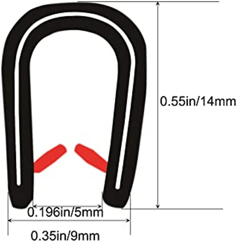 Junta de borde de ventana de la puerta de coche de camión de caucho sintético Protección de bordes de goma