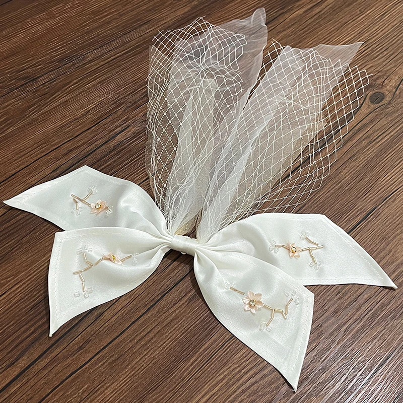 Fashion Hair Accessories Veil Main Wedding White Bow Headdress