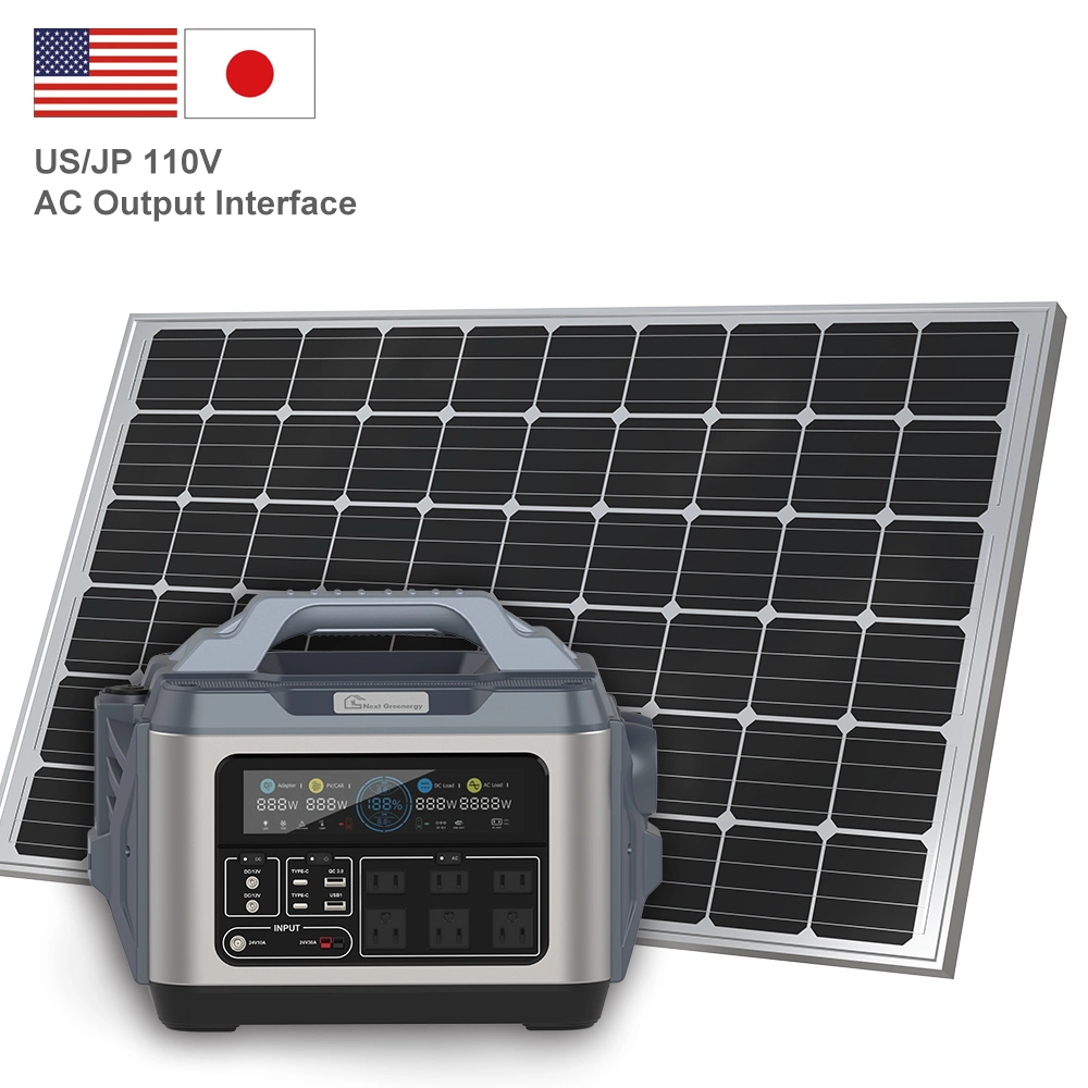 110V 220V Camping Solar Power Generator 1200W Gas Free Backup Camping Generator for Outdoor and Rvs