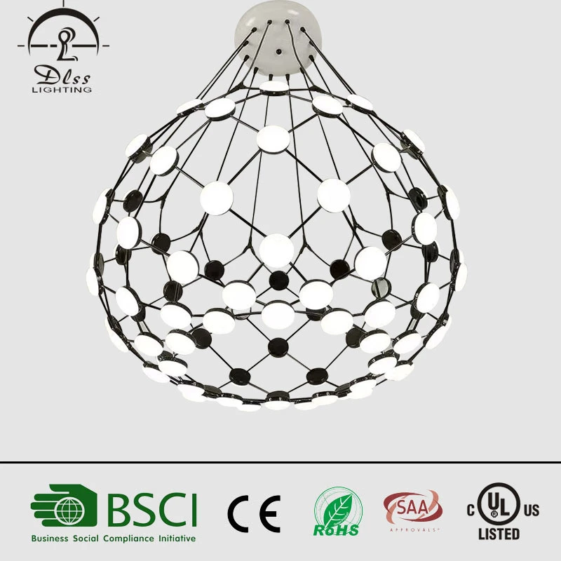 Modern Decorative for Project Lighting Acrylic Black White Mesh LED Chandelier Lamp