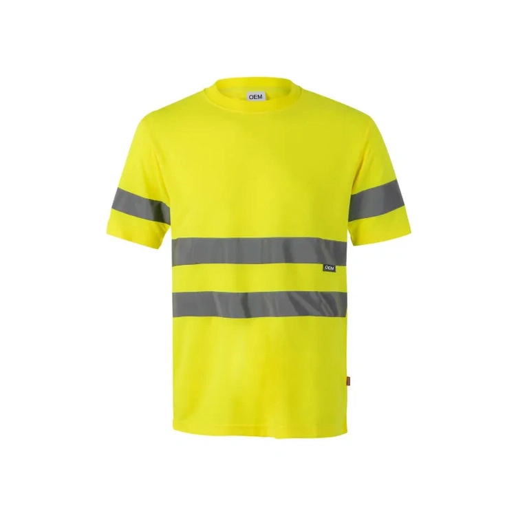 Crew Neck Reflective Safety Clothing Hi Vis Reflective Fashion Workwear T Shirt for Logistics