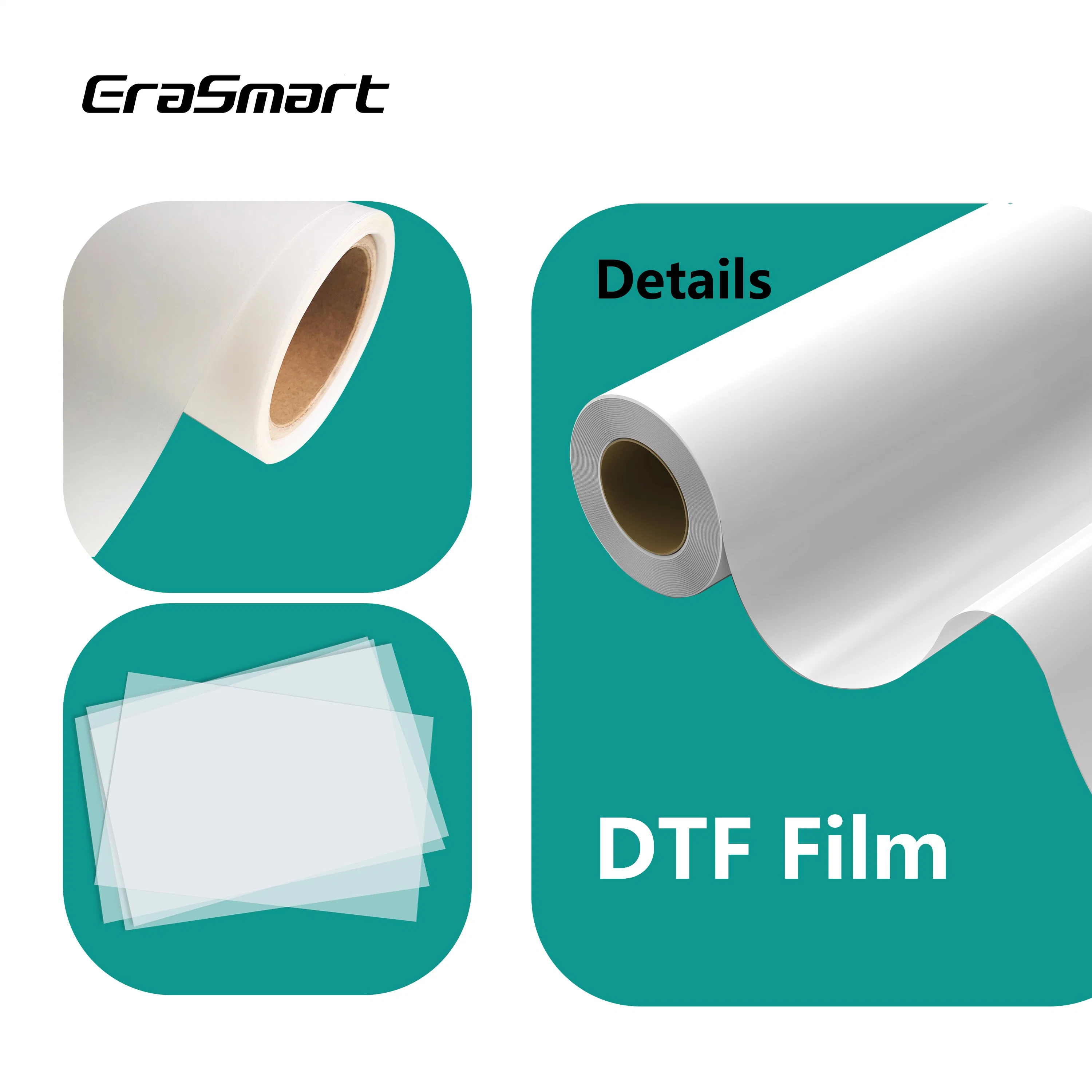 Erasmart Dtf Pet Film A3 A4 Heat Transfer Film Paper Dtf Printer Sheets Single Double Sided Printing A3 A4 Dtf Film