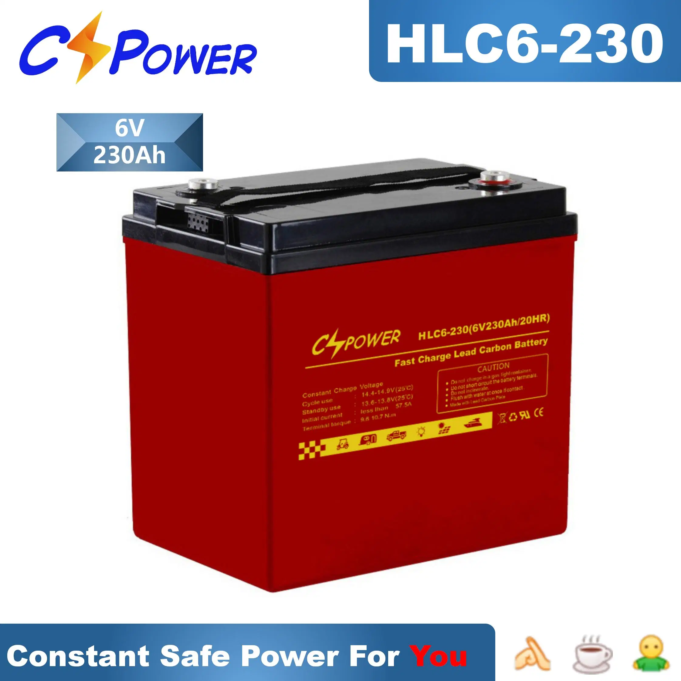 Batería Cspower Hlc Fast-Charge 6-300-de larga duración de batería Lead-Carbon por Solar-Battery /storage battery/energía/Banco de la batería sin mantenimiento