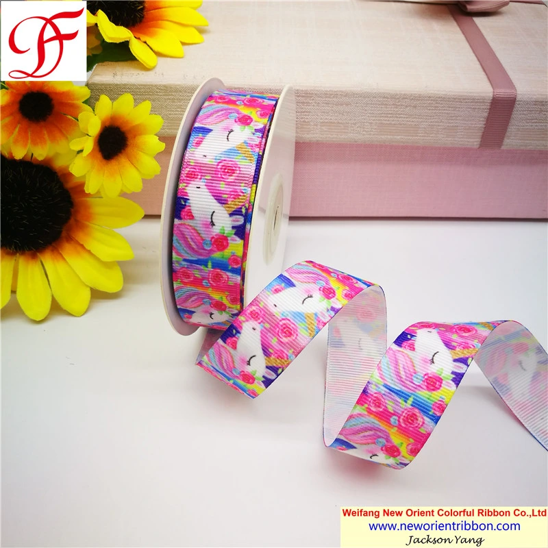 China Factoty Satin/Grosgrain Ribbon with Hot Transfer Printing for Gifts/Wedding/Wrapping/Party Decoration/Christmas/Packing/Garment/Bow