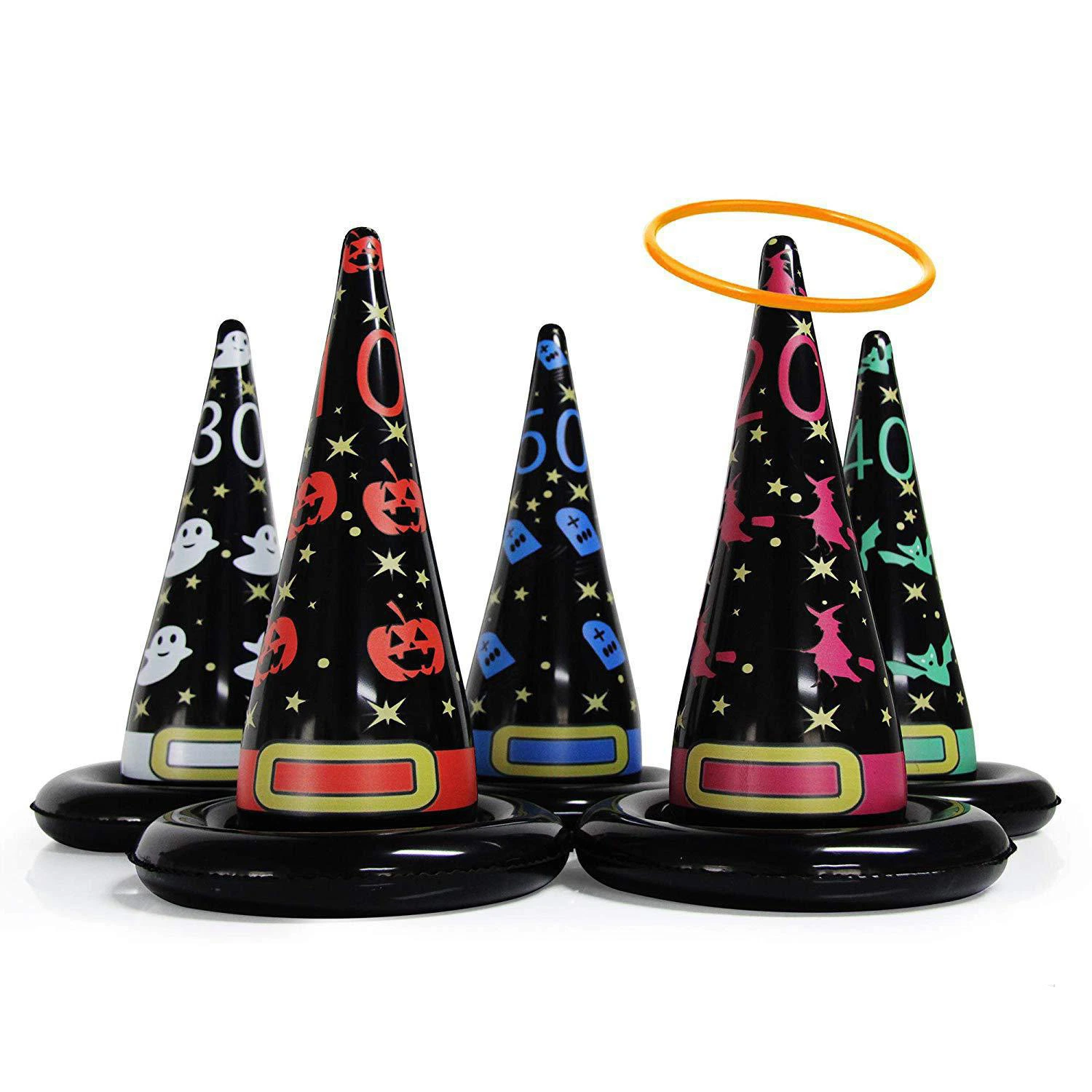 Hot Selling Inflatable Witch Hat Lap Game Throwing Hat Lap High Quality Halloween Party Games Inflatable Toys Holiday Props